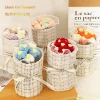 Handmade woolen knitted handicrafts, home decoration and display, creative gifts, graduation presents, mini knitted woolen bouquets, simulated cream puffs, little chanel-style birthday gifts details Picture